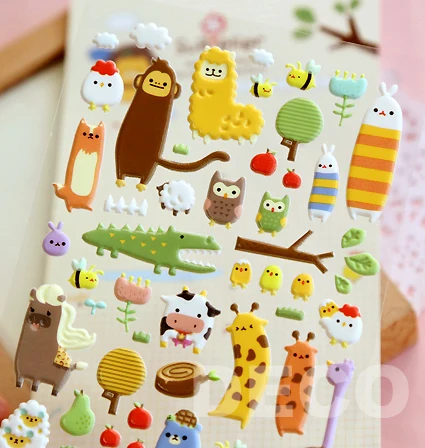

1PC NEW 3D puffy animal stickers for craft scrapbooking DIY quality sticker Zakka Stationery (SS-6926)