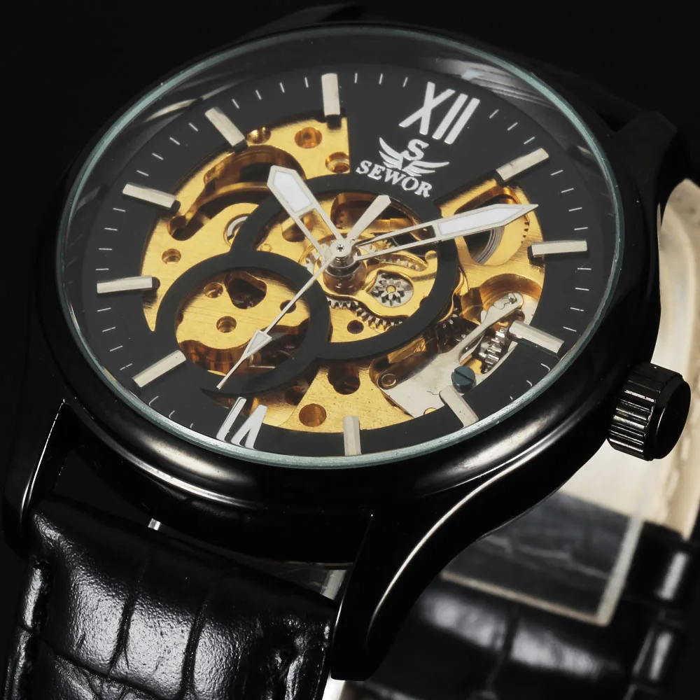 Prix pour Chaude sewor marque conception en cuir squelette homme mâle sport horloge d'affaires automatique mécanique auto vent de mode poignet de luxe montre Prix pour Chaude sewor marque conception en cuir squelette homme mâle sport horloge d'affaires automatique mécanique auto vent de mode poignet de luxe montre