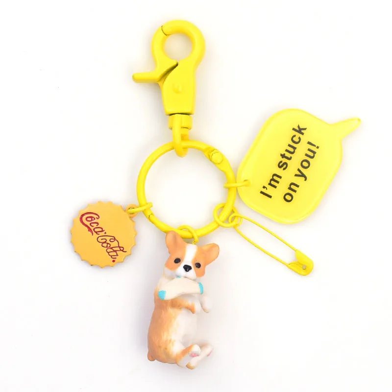 

Lovely 3D Resin Animal Pet Dogs Key Ring Keychains Gift For Woman Jewelry Dog Key Chain