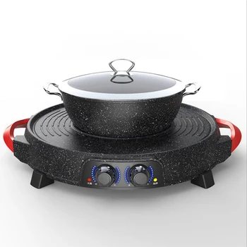 

Multifunctional Electric Boiler Smokeless Barbecue Fryer Hot Pot Restaurant Equipment HTS-399