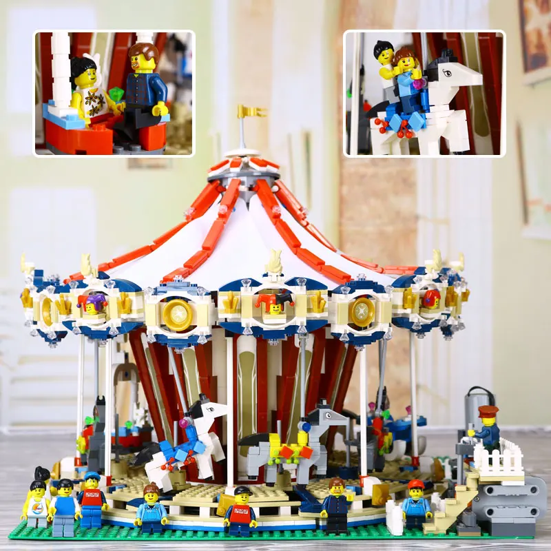 

DHL Lepin 15013 City Street Carousel Model Building Kits Assembling Blocks Toy Compatible legolyes with 10196 Educational toys