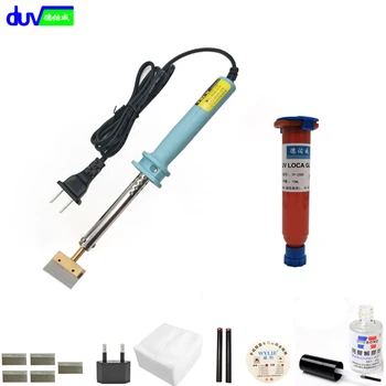 

Glue Remover Dispergator Screen glue + Electric Soldering Irons + TP-2500 loca uv glue + cutting wire + handles + Blade etc..