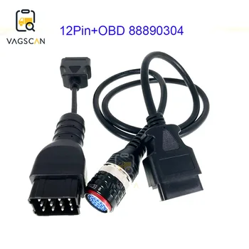 

12 pin Cable with 88890304 OBD2 OBDII Cable Construction truck diagnostic tool For VOLVO Vocom 88890030 heavy duty trucks