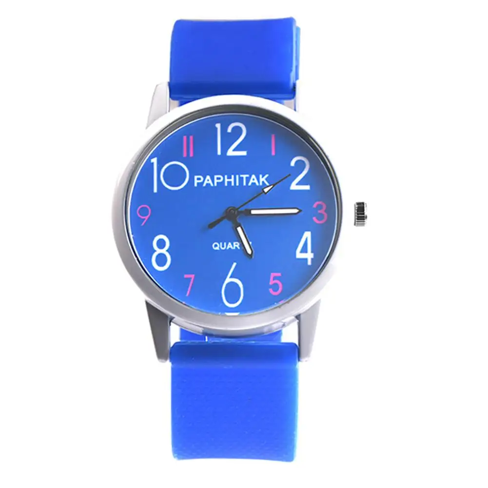 

Candy Color Children Kids School Silicone Strap Number Analog Quartz Wristwatch New
