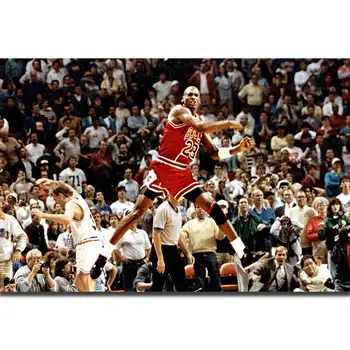 

S2024 Michael Jordan The Last Shot Basketball MVP Player Wall Art Painting Print On Silk Canvas Poster Home Decoration