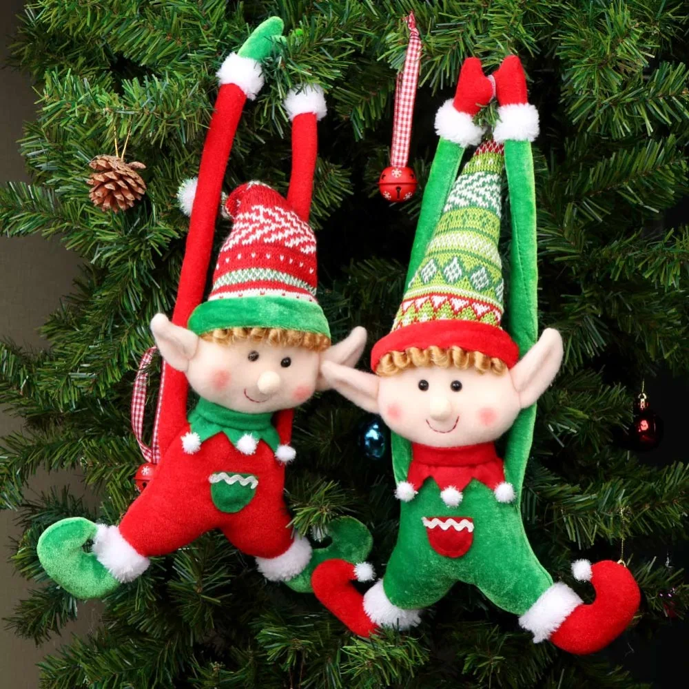 OurWarm Christmas Decoration Elf Doll Plush Christmas Tree Hanging Ornament Merry Christmas New