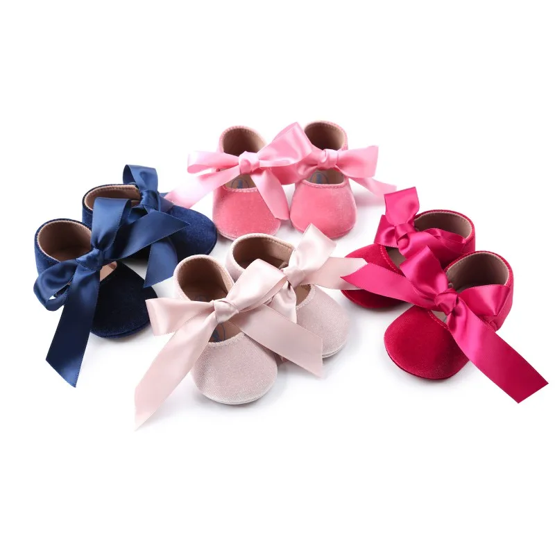 

Toddler Baby Girl Soft PU Princess First Walker Shoes Bowknot Bandage Infant Prewalker Fashion New Born Baby Shoes