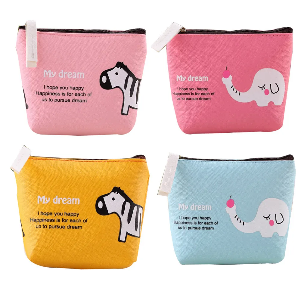 

New FashionBoys Girls Cute Cartoon Animal Coin Purse Wallet Bag Change Pouch Key Holder Card Money Small Portable Purse Jan17