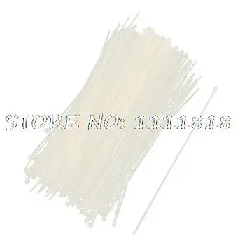 

1000 Pcs Beige Cable Fasten Tie 200mm x 3mm for Computer Wiring