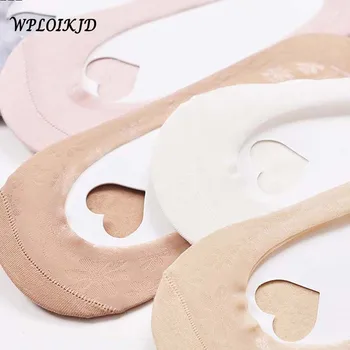 

[WPLOIKJD]Women's Cotton Ice Silk Cool Transparent Ultrathin Invisible Candy Color Fishnet Crew Fashionable Calcetines Mujer