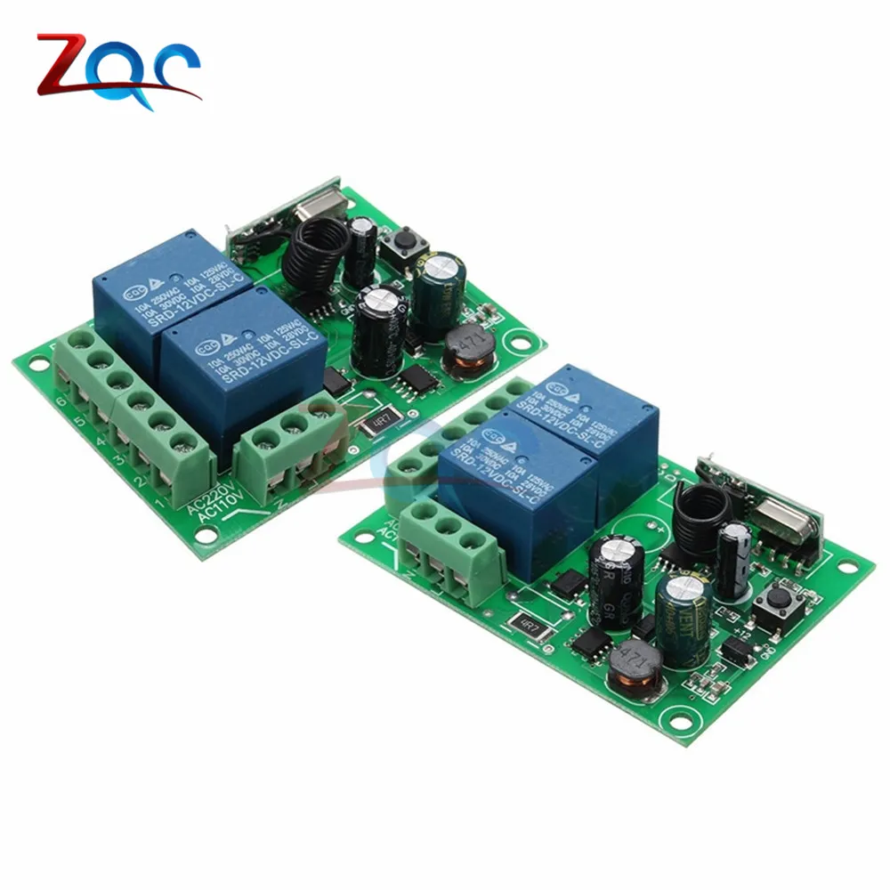 315 MHz/433 MHz 10A AC 220V 2 CH Channel беспроводной RF релейный пульт дистанционного управления модуль приемника