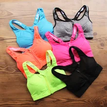 Женский спортивный бюстгальтер для спортзала, йоги, бега на молнии, ударопрочный фиксированный спортивный бюстгальтер, дышащее быстросохнущее нижнее белье, жилет