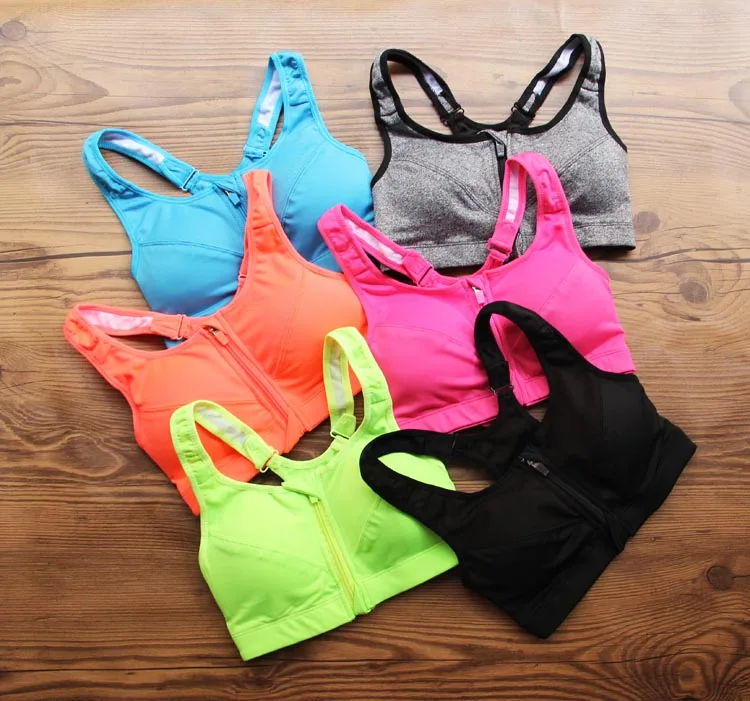 

women sports bra GYM yoga running zipper Shockproof fixed sports underwear Breathable quick-drying vest
