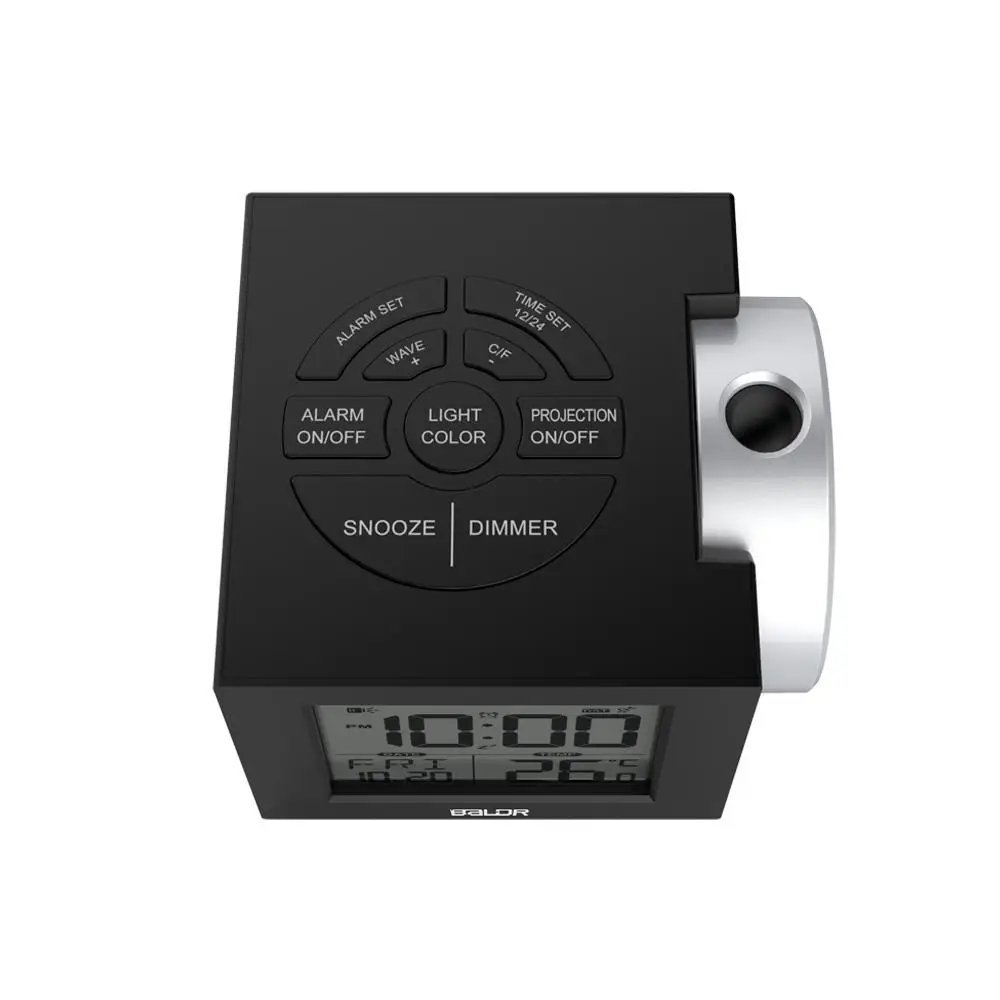 Baldr ЖК Проекционный Будильник Подсветка электронный цифровой проектор часы стол температура дисплей с 7 цветов