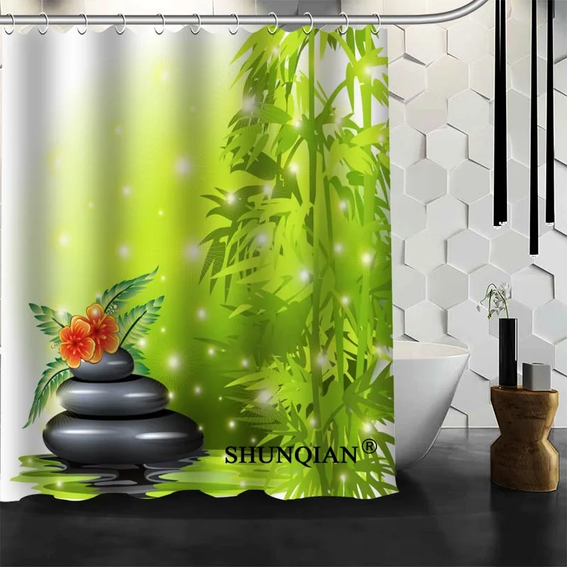 

Best Nice Custom Orchid Stones Zen Shower Curtain Bath Curtain Waterproof Fabric Bathroom Curtain MORE SIZE A6.1-106
