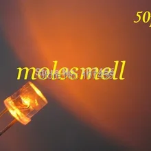 50 шт. 5 мм плоский оранжевый светодиодный 5 мм Ультра яркий светодиодный 5 мм водный яркий светодиодный 5 мм Большой/широкоугольный оранжевый светодиодный 5 мм плоская головка Оранжевый Светодиодный s