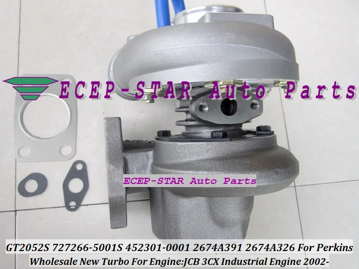 GT2052S 727266-5001S 452301-0001 727266-0001 2674A391 2674A326 turbo For Perkins JCB 3CX Industrial Engine 2002- (2)