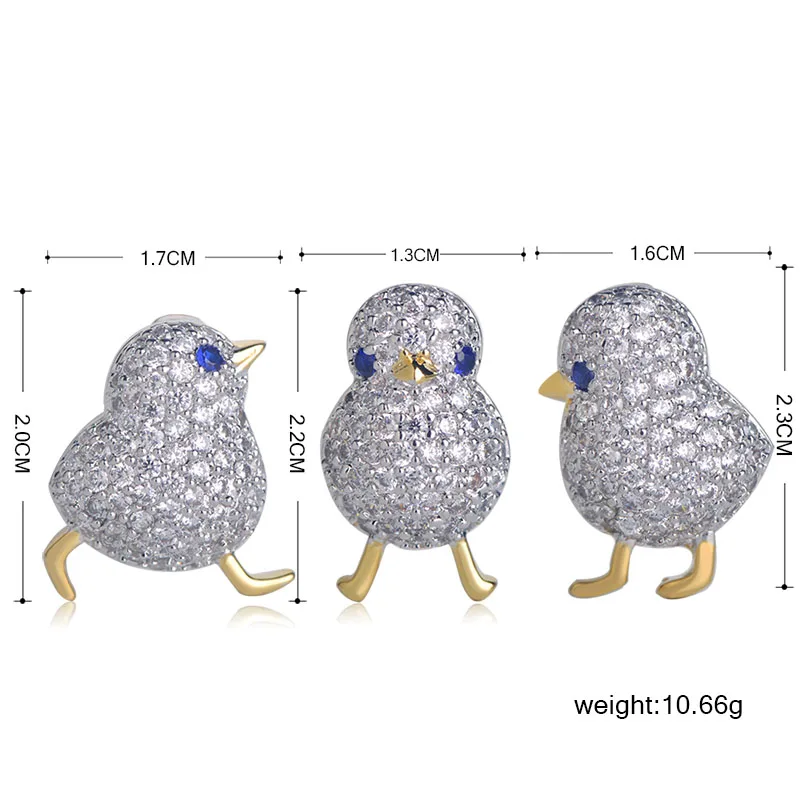 Удивительная цена маленькие голубые глаза в форме цыпленка Броши медь циркон брошь для женщин девушки воротник костюм булавка платье шарф аксессуары