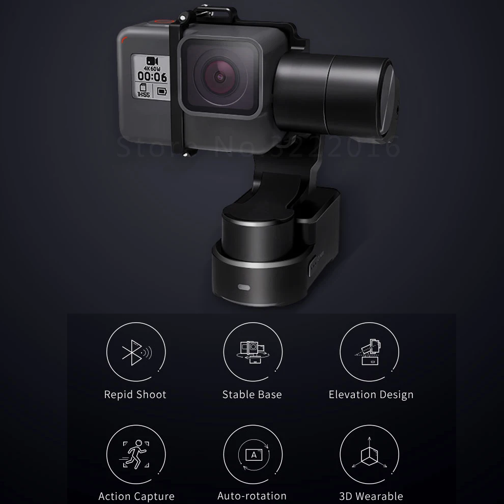 Feiyu FY WG2X Splashproof Wearable 3 Axis Gimbal dslr stabilizer with 360 Degree Panning with Gopro Hero Session 7 5 6 4K PK WG2