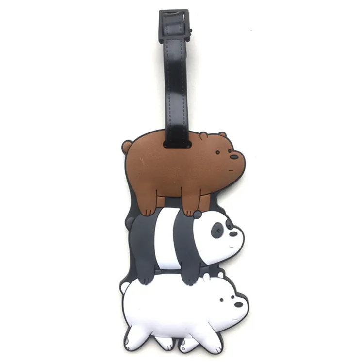 bear1 Силикагель багажные бирки мультфильм пятнистая собака аксессуары для путешествий Мода Далматин багаж ярлыки Чемодан Адрес держатель этикетки - Цвет: bear1
