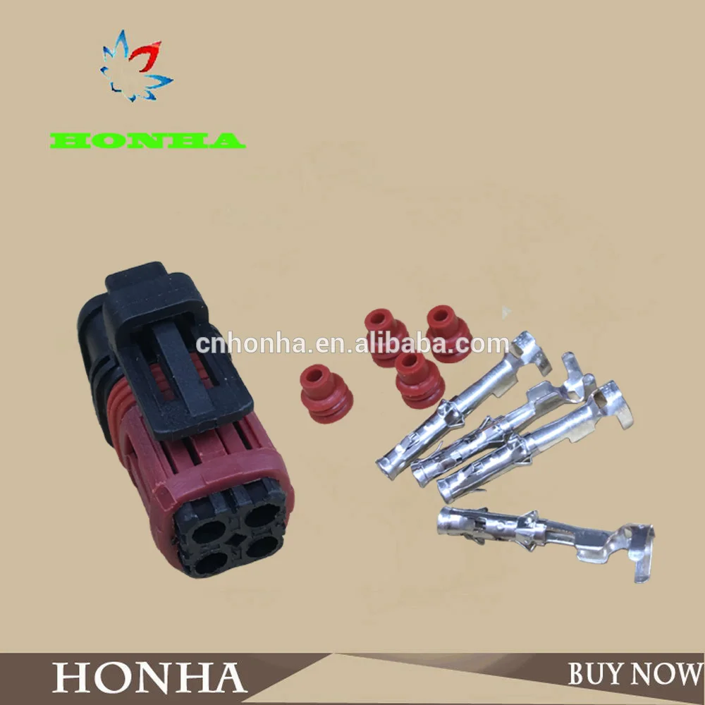 1337352-1 PA66 balck Tyco AMP TE 4 pin female automotive wire harness connector