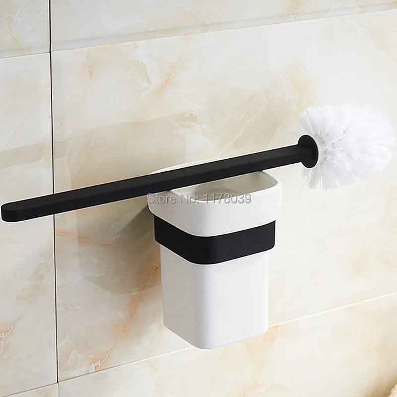 black Square Stainless steel Toilet Brush Holders,ceramic toilet brush