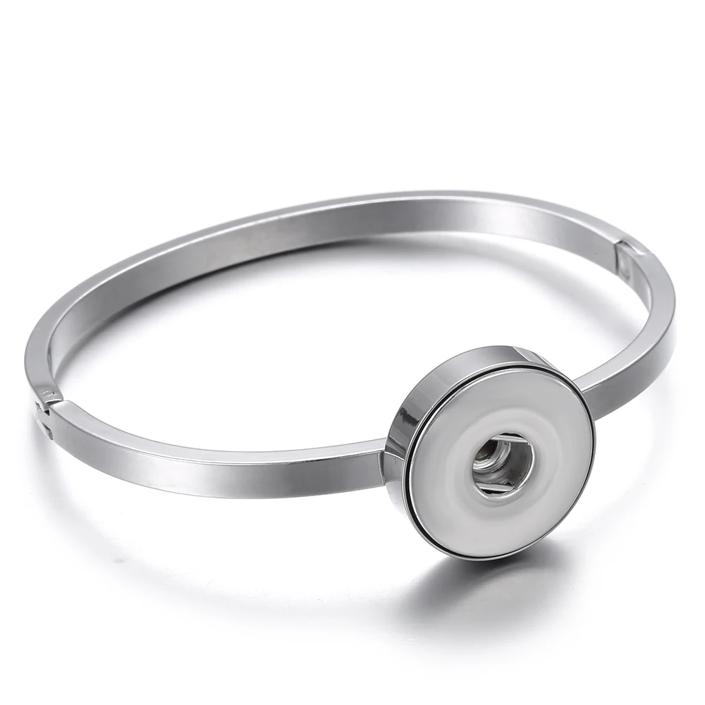 

2019 New Snap Jewelry High Quality Stainless Steel Snap Button Bracelets Bangles fit 18mm Snap Buttons Jewelry Snaps Bracelets