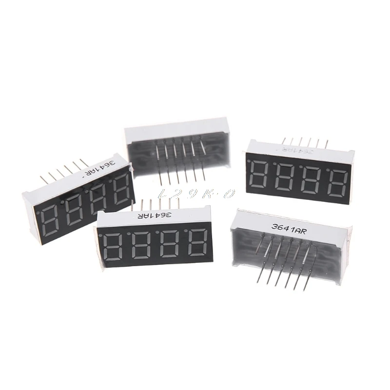 

5PCS 0.36 Inch 4 Digital Led Display 7 Segment Red Common Cathode Digital Tubes
