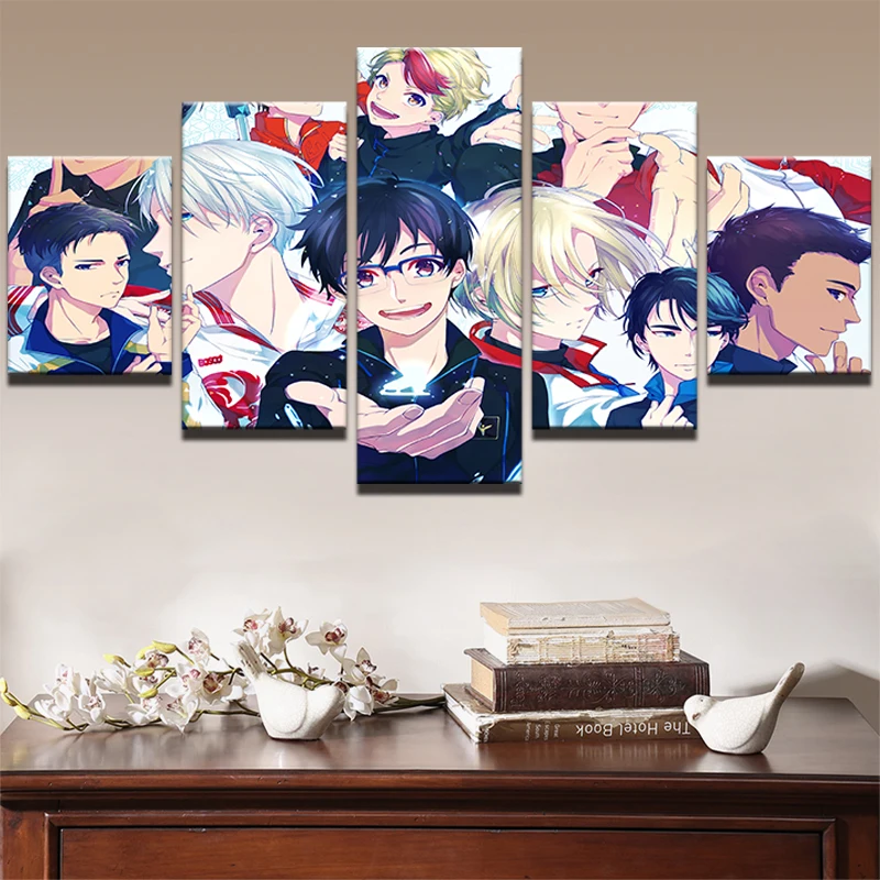 Modern Wall Art Posters Home Decor Frame Canvas Pictures 5 Panel Anime