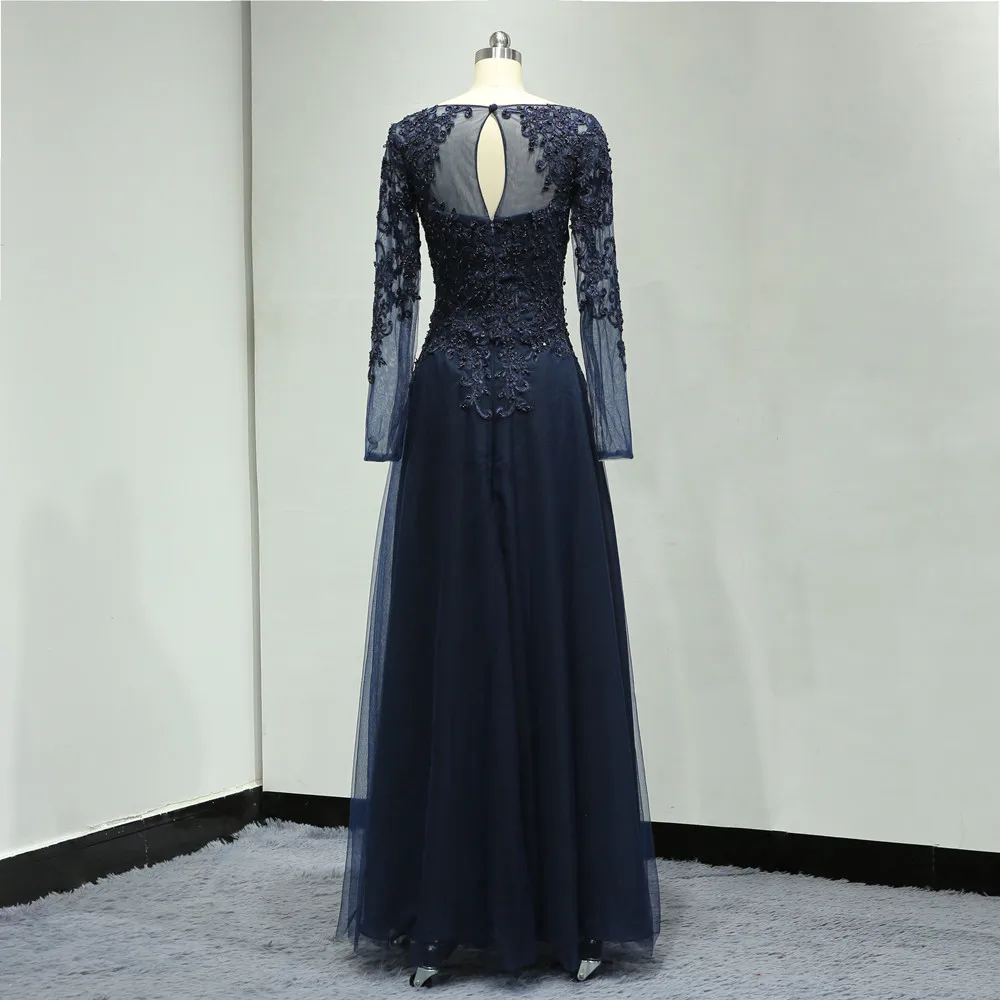 Saudi-Arabia-A-Line-Princess-Scoop-Neck-Floor-Length-Tulle-Long-Sleeves-Prom-Dress-With-Beading (1)