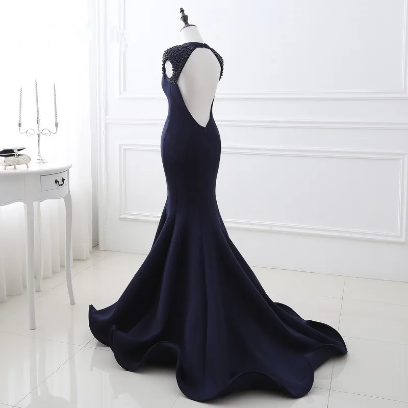 New Arrival V-Neck Cheap Long Evening Dresses Mermaid Evening Dresses Pregnant Short Sleeve Satin Formal Dresses Ever Pretty Dresses