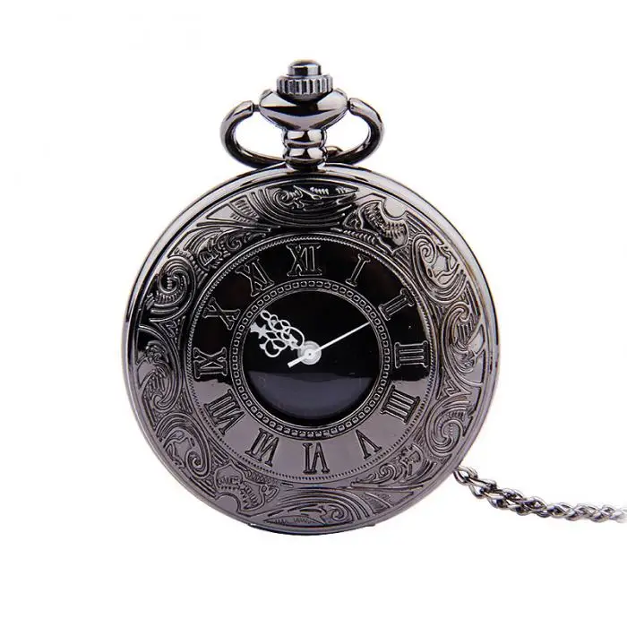 Винтаж римские цифры Кварцевые Fob карманные часы с цепочкой антикварные ювелирные изделия кулон ожерелье Подарки VL
