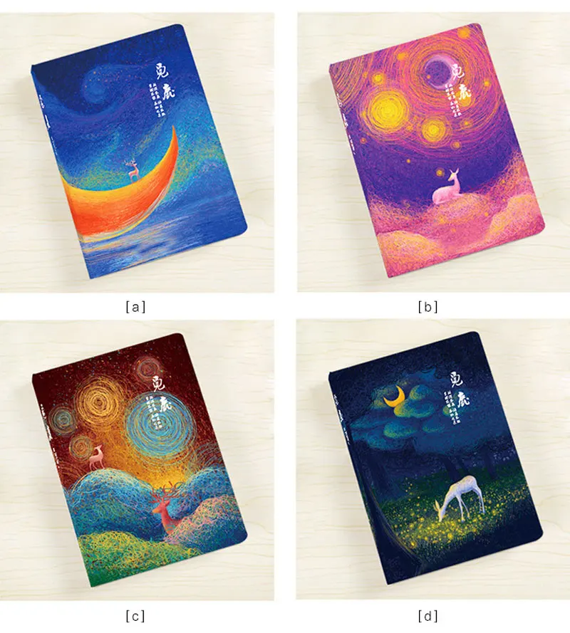 Korean-Diary-Hard-Copybook-Notebook-86Sheets-Look-For-Deer-Creative-Notepad-Hardcover-Notebook-School-Supplies04