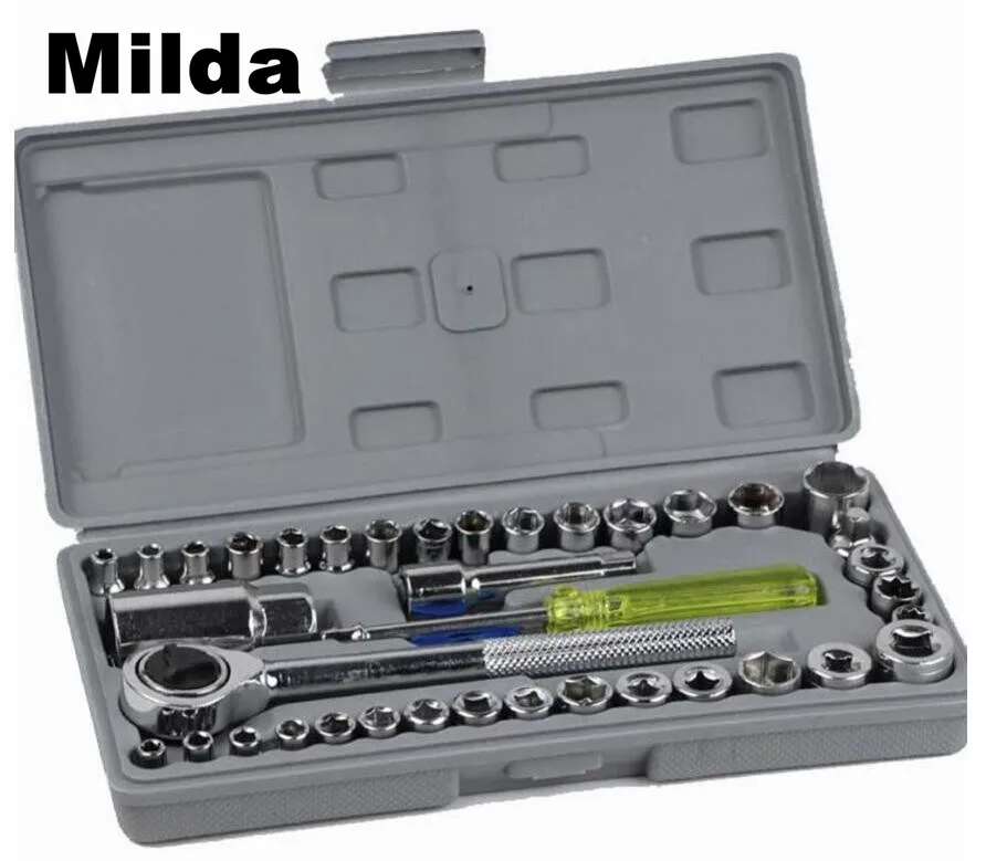 Набор гаечных ключей Milda 40 шт. набор 1/4 &quotдля ремонта автомобиля мотоцикла ручной
