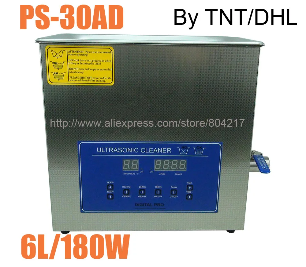 6L 180W Digital Ultrasonic Cleaner Double Frequency PS 30AD 28/40KHz