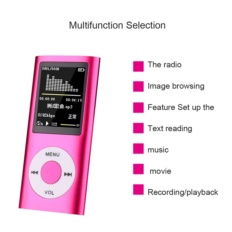 MP3 плеер 16 GB hifi музыка играет музыка конвертер Walkman fm Радио Видео плеер Электронная книга плеер MP4 с памятью Портативный плеер