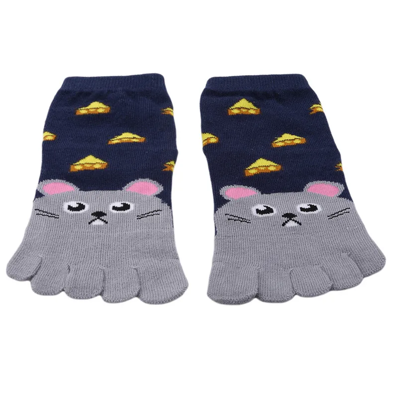 Год Kawaii детские носки с изображением животных, из хлопка, для мальчиков и девочек, носки с пальцами, носки для детей пять носок с пальцами