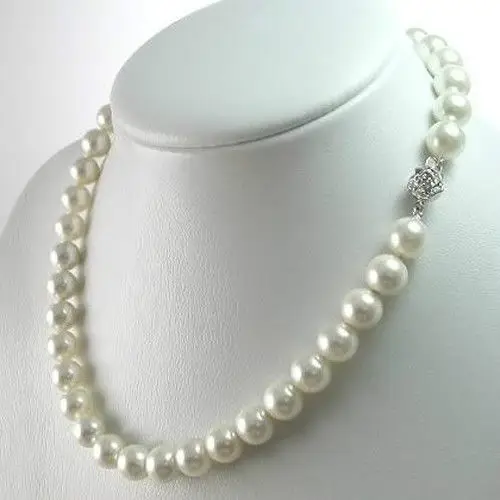 

2019 (min order) Hot 8mm White Akoya Shell Pearl Necklace Pearl DIY Jewelry Rope Chain Necklace Pearl Beads Natural Stone 18inch
