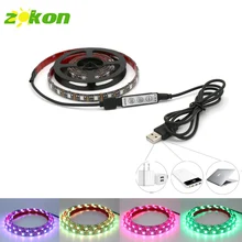 DC5V 5050 RGB USB Led Strip Light Waterproof / Non-Waterproof Backlight TV Stripe Lighting with 3keys Controller for Decoration