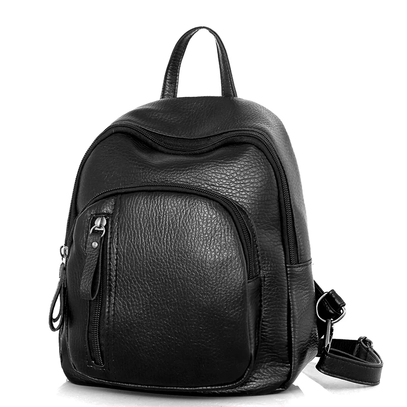 

2019 Women Backpack PU Leather Female Casual Students School Bags For Teenagers Girls Pretty Small Black Fashion Backpacks