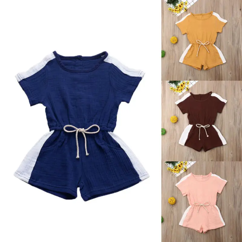 

2019 New Hot-deal Summer Toddler Kids Baby Girl Sport Romper Jumpsuit Playsuit Short Pants Fashion Casual Clothes Sets