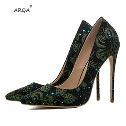 

ARQA 2019 newest pointed side hollow high heel classical women's shoes female pumps ladies shoes Mary Jane shoes big size 33-43