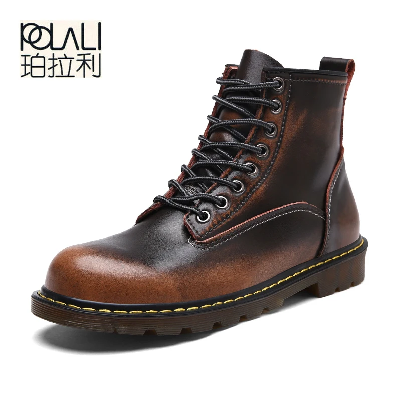 

POLALI New Fashion Male Ankle Boots Winter / Autumn men's Motorcycle Men Boots men Boots Snow Boots Oxfords Couple Shoes