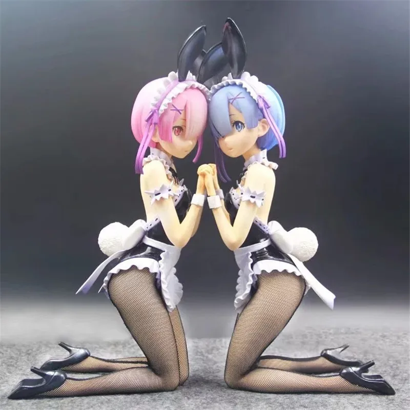 

Anime Re : Life in a different world from zero Rem & Pink Ram Kneeling Service Kawaii Cute Action Figure 30cm