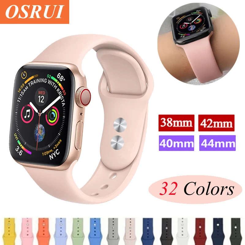 Sport silicone strap for Apple watch band 4 3 44mm 40mm correa 42mm 38mm iwatch band wrist bracelet for apple watch accessories