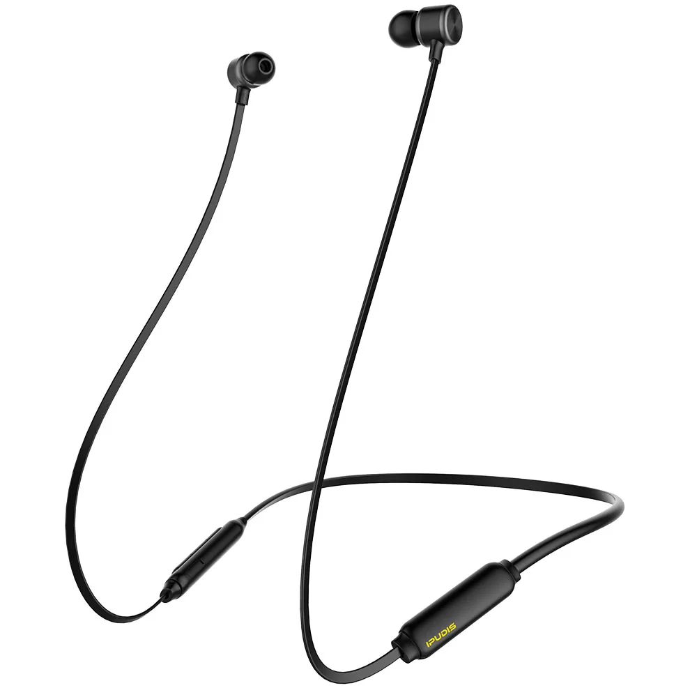 

IPUDIS Neckband Bluetooth Earphone IPX5 Waterproof Sport Wireless Stereo Headphone Magnet Headset 130mAh with Microphone