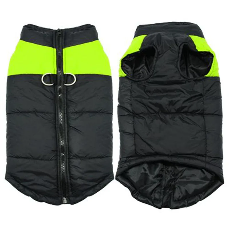 Зимняя одежда для собак, теплое пальто для собак, одежда для больших собак, зимняя одежда, водонепроницаемая куртка для маленьких собак, теплое пальто 5XL - Цвет: Green