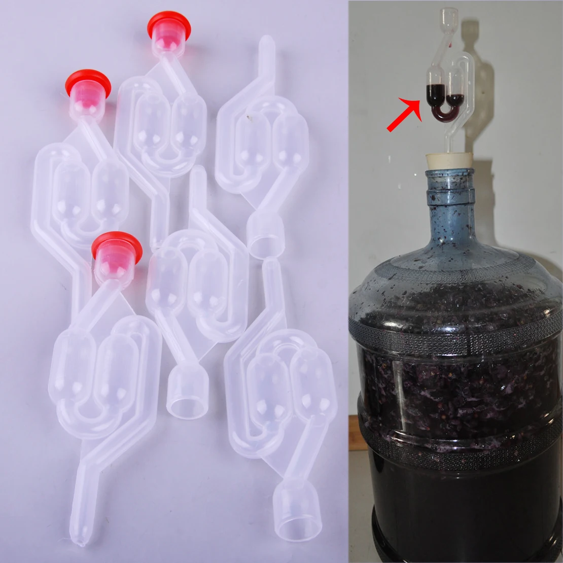 

3pcs Bubbler Fermentation Airlocks Traps and Bungs For Home Brew Wine Homebrew Beer Cider Making Demijohn Bubble