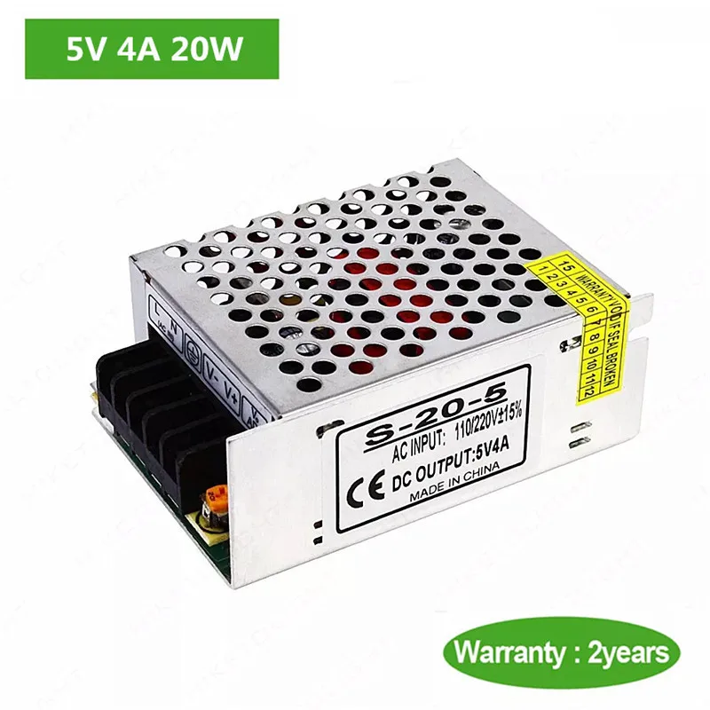 5 вольт источник питания 4A 6A 10A 40A 60A AC 110V 220V to DC 5 V 20W 50W 200W 300W светильник ing Трансформатор Адаптер для светодиодных лент светильник