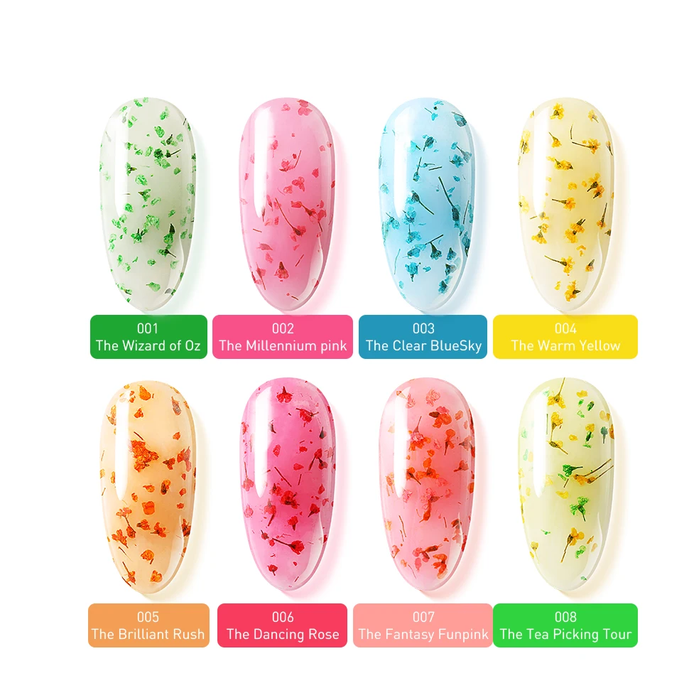 Modelones 3 шт./лот Лаки гель краска сушеные цветы дизайн ногтей Клей DIY дизайн натуральный Фея полупрозрачный желе ногтей